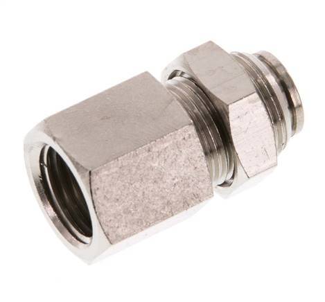 6mm x G1/4'' Push-in Fitting with Female Threads Brass NBR Bulkhead