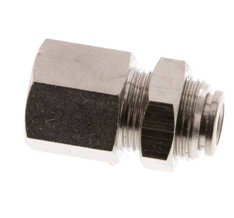 6mm x G1/4'' Push-in Fitting with Female Threads Brass NBR Bulkhead