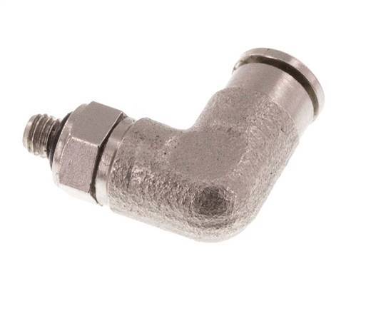 3mm x M 3 90deg Elbow Push-in Fitting with Male Threads Brass NBR Rotatable