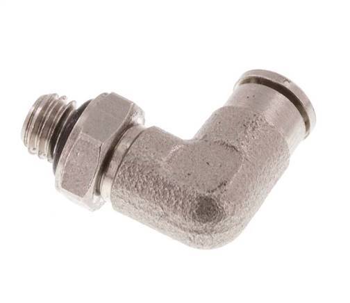3mm x M 5 90deg Elbow Push-in Fitting with Male Threads Brass NBR Rotatable