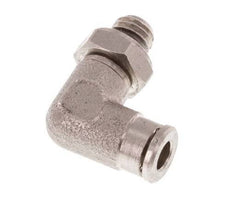 3mm x M 5 90deg Elbow Push-in Fitting with Male Threads Brass NBR Rotatable