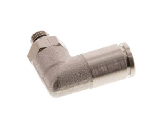 4mm x M 5 90deg Elbow Push-in Fitting with Male Threads Brass NBR Rotatable [2 Pieces]