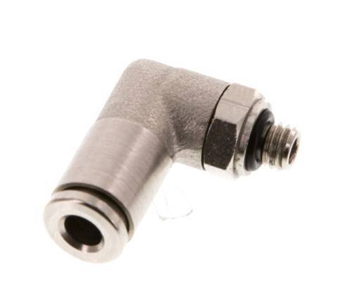 4mm x M 5 90deg Elbow Push-in Fitting with Male Threads Brass NBR Rotatable [2 Pieces]