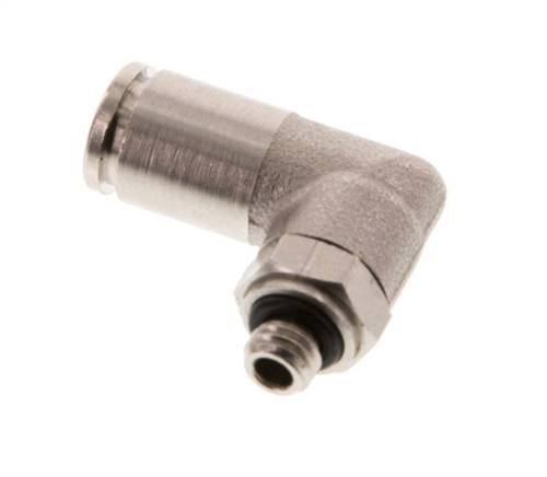 4mm x M 5 90deg Elbow Push-in Fitting with Male Threads Brass NBR Rotatable [2 Pieces]