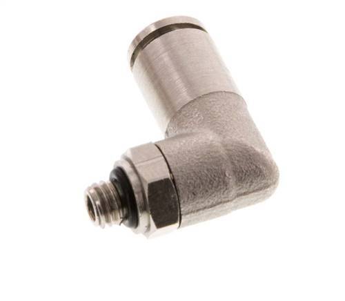 4mm x M 5 90deg Elbow Push-in Fitting with Male Threads Brass NBR Rotatable [2 Pieces]