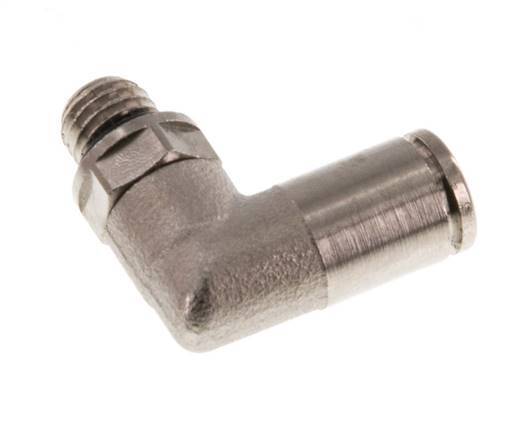 4mm x M 7 90deg Elbow Push-in Fitting with Male Threads Brass NBR Rotatable [2 Pieces]