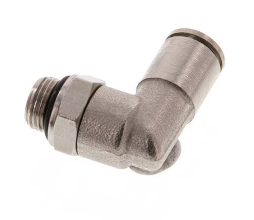 6mm x G1/8'' 90deg Elbow Push-in Fitting with Male Threads Brass NBR Rotatable [2 Pieces]