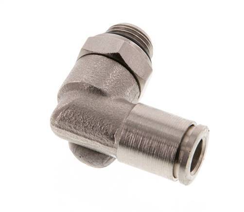 6mm x G1/8'' 90deg Elbow Push-in Fitting with Male Threads Brass NBR Rotatable [2 Pieces]