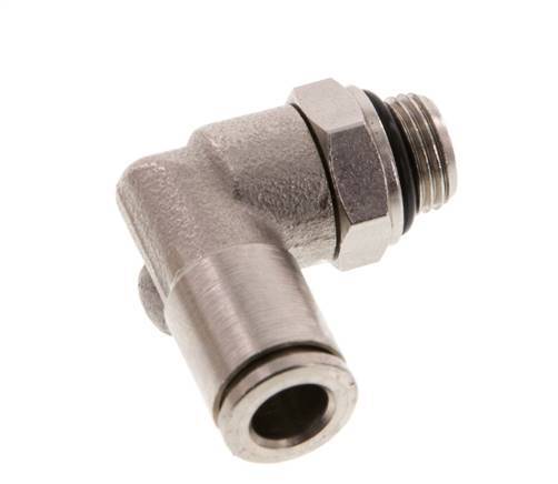 6mm x G1/8'' 90deg Elbow Push-in Fitting with Male Threads Brass NBR Rotatable [2 Pieces]