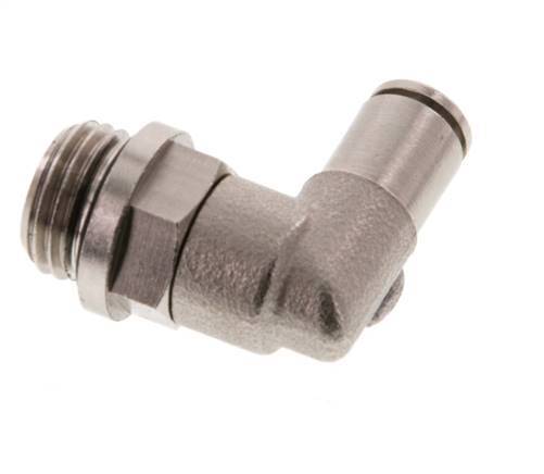 4mm x G1/4'' 90deg Elbow Push-in Fitting with Male Threads Brass NBR Rotatable [2 Pieces]
