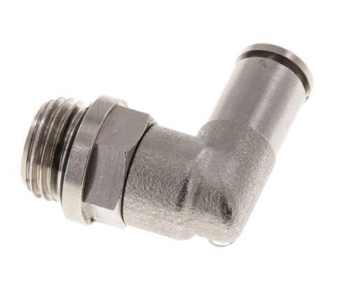 5mm x G1/4'' 90deg Elbow Push-in Fitting with Male Threads Brass NBR Rotatable [2 Pieces]