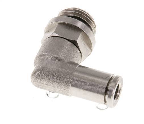 5mm x G1/4'' 90deg Elbow Push-in Fitting with Male Threads Brass NBR Rotatable [2 Pieces]