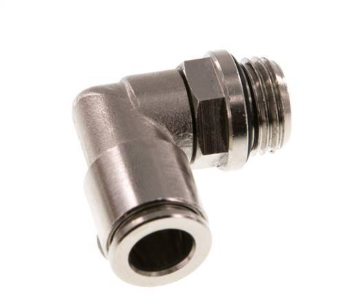 8mm x G1/4'' 90deg Elbow Push-in Fitting with Male Threads Brass NBR Rotatable [2 Pieces]