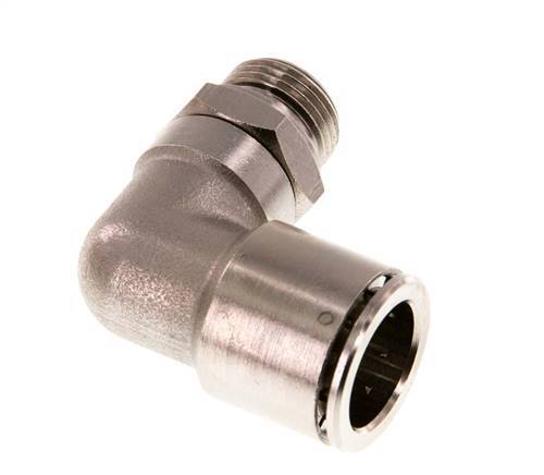 16mm x G3/8'' 90deg Elbow Push-in Fitting with Male Threads Brass NBR Rotatable