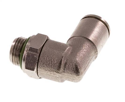 6mm x G1/8'' 90deg Elbow Push-in Fitting with Male Threads Brass FKM Rotatable [2 Pieces]