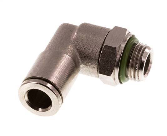 6mm x G1/8'' 90deg Elbow Push-in Fitting with Male Threads Brass FKM Rotatable [2 Pieces]