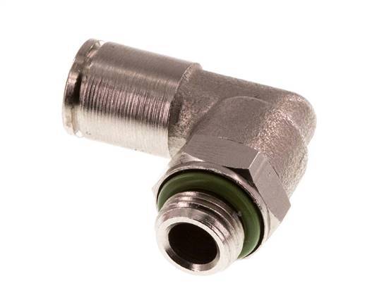 6mm x G1/8'' 90deg Elbow Push-in Fitting with Male Threads Brass FKM Rotatable [2 Pieces]