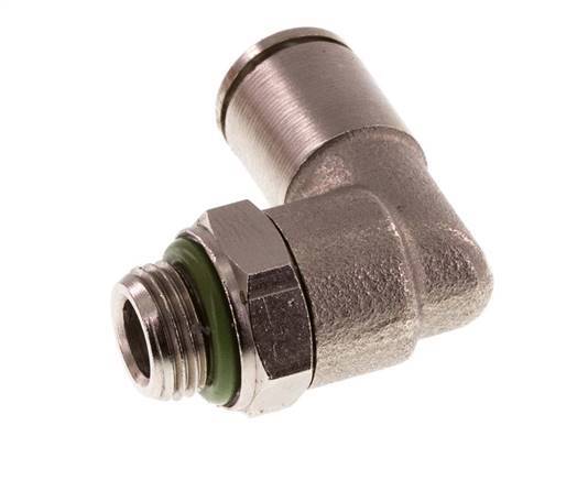 6mm x G1/8'' 90deg Elbow Push-in Fitting with Male Threads Brass FKM Rotatable [2 Pieces]