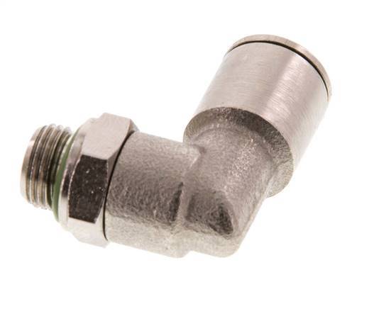 8mm x G1/8'' 90deg Elbow Push-in Fitting with Male Threads Brass FKM Rotatable [2 Pieces]