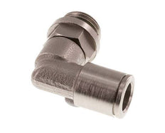 8mm x G1/4'' 90deg Elbow Push-in Fitting with Male Threads Brass FKM Rotatable [2 Pieces]