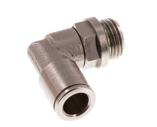 8mm x G1/4'' 90deg Elbow Push-in Fitting with Male Threads Brass FKM Rotatable [2 Pieces]