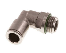 8mm x G1/4'' 90deg Elbow Push-in Fitting with Male Threads Brass FKM Rotatable [2 Pieces]