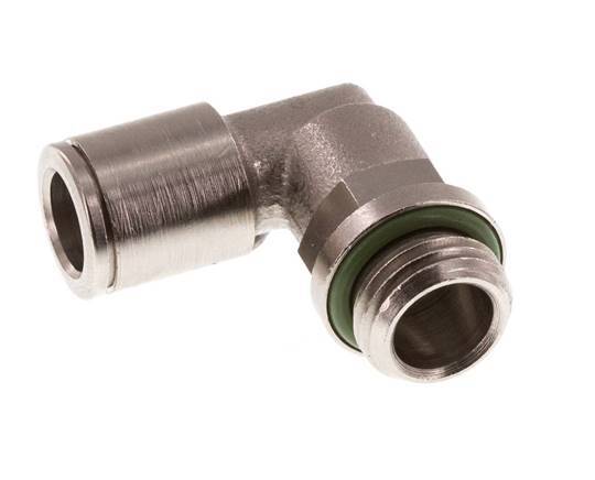 8mm x G1/4'' 90deg Elbow Push-in Fitting with Male Threads Brass FKM Rotatable [2 Pieces]
