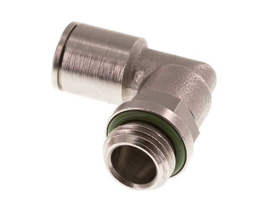 8mm x G1/4'' 90deg Elbow Push-in Fitting with Male Threads Brass FKM Rotatable [2 Pieces]