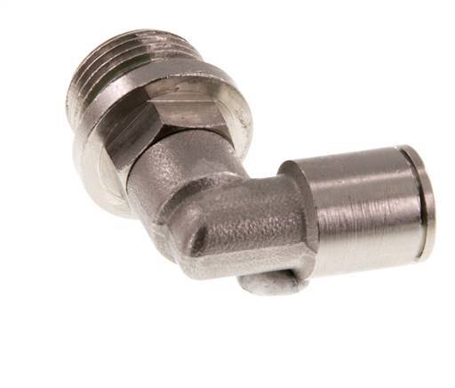 8mm x G3/8'' 90deg Elbow Push-in Fitting with Male Threads Brass FKM Rotatable