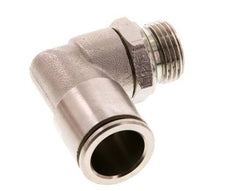 14mm x G3/8'' 90deg Elbow Push-in Fitting with Male Threads Brass FKM Rotatable