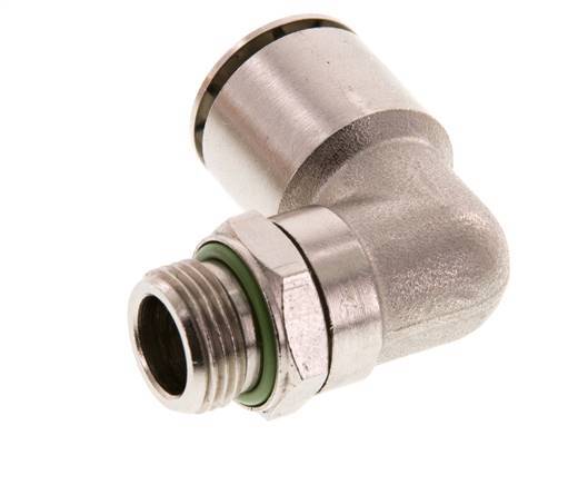 16mm x G3/8'' 90deg Elbow Push-in Fitting with Male Threads Brass FKM Rotatable