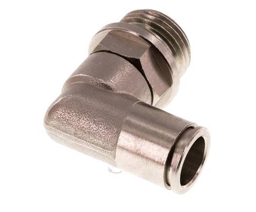 12mm x G1/2'' 90deg Elbow Push-in Fitting with Male Threads Brass FKM Rotatable