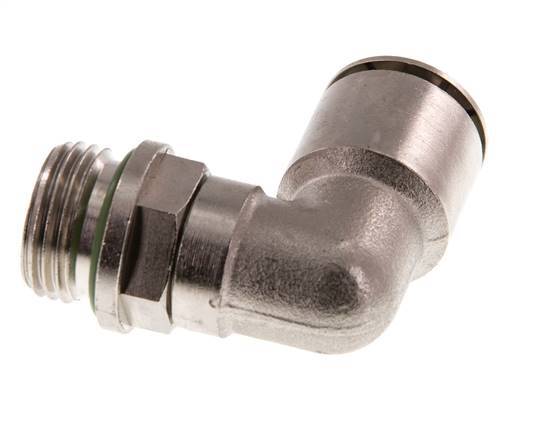 16mm x G1/2'' 90deg Elbow Push-in Fitting with Male Threads Brass FKM Rotatable