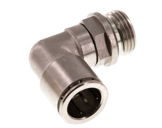 16mm x G1/2'' 90deg Elbow Push-in Fitting with Male Threads Brass FKM Rotatable
