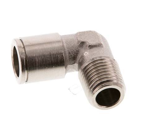 10mm x R1/4'' 90deg Elbow Push-in Fitting with Male Threads Brass NBR [2 Pieces]
