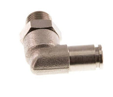 4mm x R1/8'' 90deg Elbow Push-in Fitting with Male Threads Brass NBR Rotatable [2 Pieces]