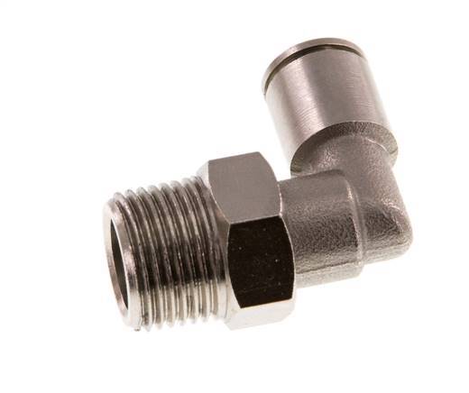 8mm x R3/8'' 90deg Elbow Push-in Fitting with Male Threads Brass NBR Rotatable