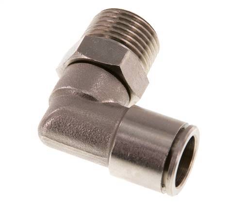 Codo de 90 grados 14mm x R1/2'' con rosca macho Latón NBR Giratorio