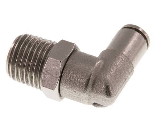 4mm x R1/4'' 90deg Elbow Push-in Fitting with Male Threads Brass FKM Rotatable [2 Pieces]