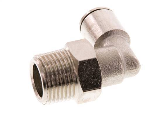 Racor de 8mm x R3/8'' 90deg con rosca macho Latón FKM Giratorio