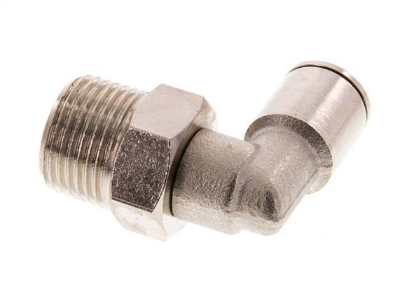 Racor de 8mm x R3/8'' 90deg con rosca macho Latón FKM Giratorio