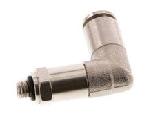 4mm x M 5 90deg Elbow Push-in Fitting with Male Threads Brass NBR Long Sleeve Rotatable