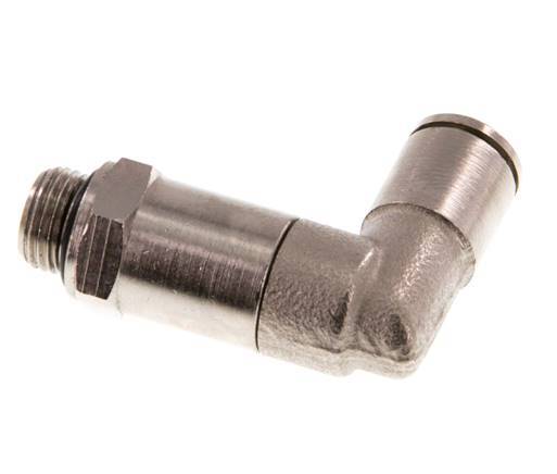 6mm x G1/8'' 90deg Elbow Push-in Fitting with Male Threads Brass NBR Long Sleeve Rotatable [2 Pieces]