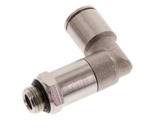 8mm x G1/8'' 90deg Elbow Push-in Fitting with Male Threads Brass NBR Long Sleeve Rotatable [2 Pieces]