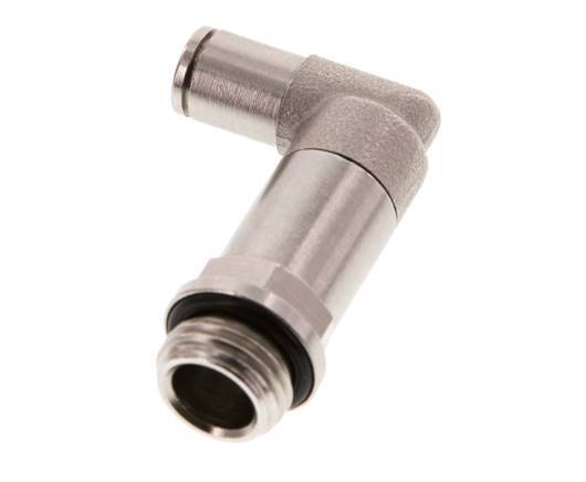 4mm x G1/4'' 90deg Elbow Push-in Fitting with Male Threads Brass NBR Long Sleeve Rotatable