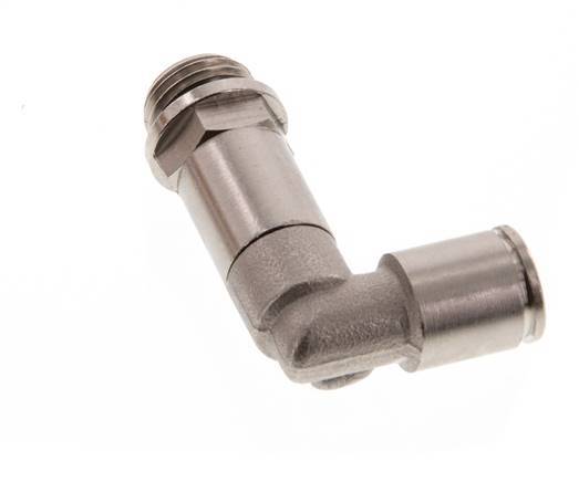 8mm x G1/4'' 90deg Elbow Push-in Fitting with Male Threads Brass NBR Long Sleeve Rotatable [2 Pieces]