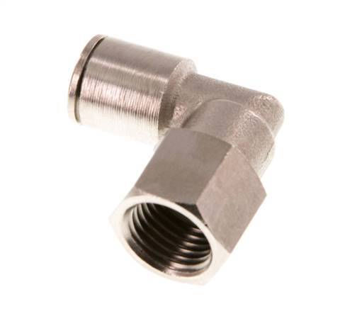 8mm x G1/4'' 90deg Elbow Push-in Fitting with Female Threads Brass NBR Rotatable [2 Pieces]