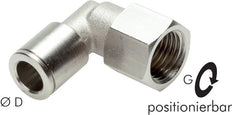 8mm x G1/4'' 90deg Elbow Push-in Fitting with Female Threads Brass NBR Rotatable [2 Pieces]