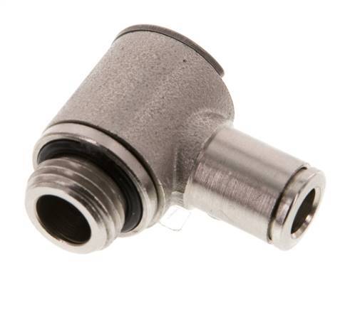 6mm x G1/4'' 90deg Elbow L-shape Push-in Fitting with Male Threads Brass NBR Rotatable