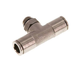 8mm x G1/8'' Inline Tee Push-in Fitting with Male Threads Brass NBR Rotatable